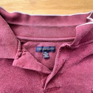 Cambridge Classics Mens XXL Maroon Burgundy Cotton Pique Polo Shirt Chest Pocket